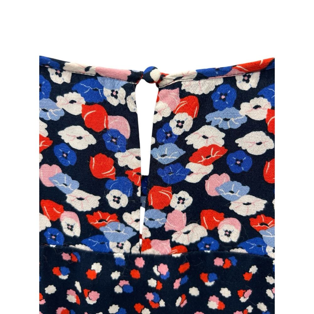 Boden Women’s Floral Blouse Uk 18/Us 14-Navy Multicolor Print Exelente Condition - Picture 4 of 6
